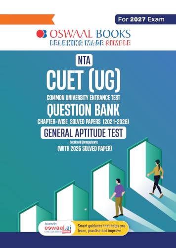 Image of Oswaal NTA CUET (UG) Chapter-wise Solved Papers Question Bank | General Aptitude Test | PYQs (2021-2026) NCERT aligned MCQs | With Solved Paper 2026 | For 2027 Exam | With Oswaal AI