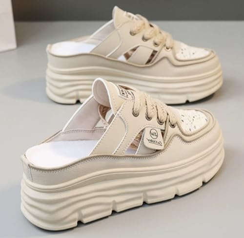 Comfortable Flat Women's Sneakers Feature A Breathable Cutout Design and Lace-up Closure, Perfect for Summer!3