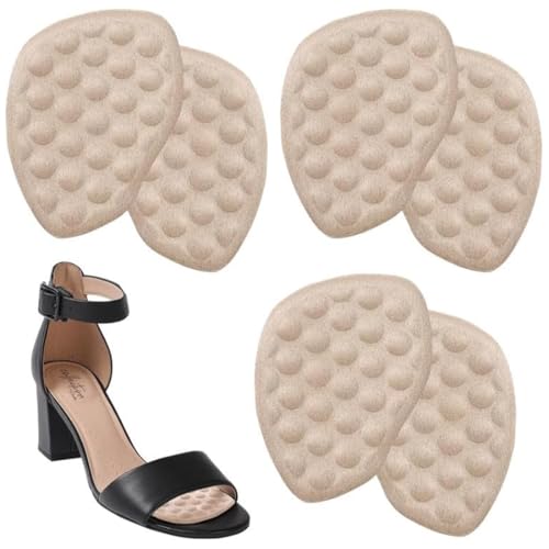 JEYORZY 3 pares de almohadillas metatarsianas para mujer, almohadillas para antepié, plantillas de gel para zapatos, almohadillas de gel para antepié, plantillas reutilizables para talones altos