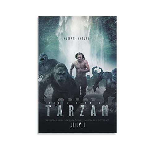 ZKFG The Legend of Tarzan 2016 Action Movie Poster Canvas Art Poster and Wall Art Picture Print Modern Family Bedroom Decor Posters 12x18inch(30x45cm)