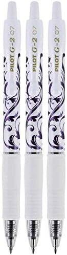 Pilot G2 Premium Retractable Gel Roller Ball Pens, Fine Point, 0.7 mm, Fashion Collection, White Barrel, Purple Ink, 3 Count