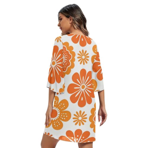 Vestido de gasa Airy acampanado fresco contra el calor con cuello en V 2