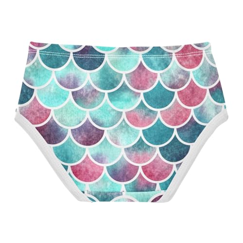 Cartoon Toddler Underwear Custom 2t Cotton Cute Panties Girl Aqua Blue Pink Fish Scales Undies Kids Briefs2