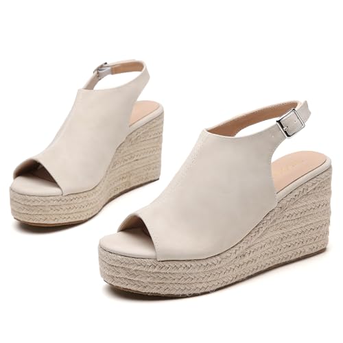 Tilocow Espadrilles Wedges for Women