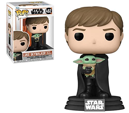 Pop Star Wars: The Mandalorian - Boneco de vinil de Luke Skywalker com Grogu Funko (incluído com cap