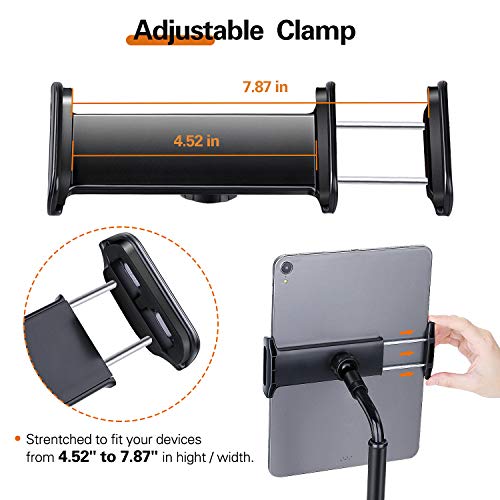 Tablet Stand Holder, Boxeroo Tablet & Phone Holder Stand with Adjustable Height & 360° Rotating, Desktop Tablet Stand for iPad Mini/iPhone/Switch/Samsung Galaxy Tabs/E-Reader and More(4.7-12.9'')