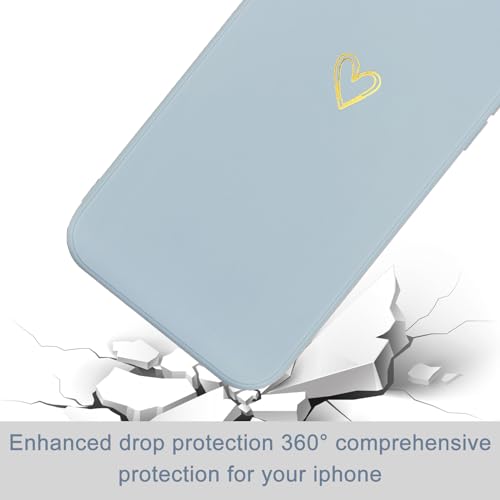 Image of Wirvyuer for iPhone 14 Case Cute Slim Shockproof Phone Case with Wireless Charging Support and Protection, Light Grey