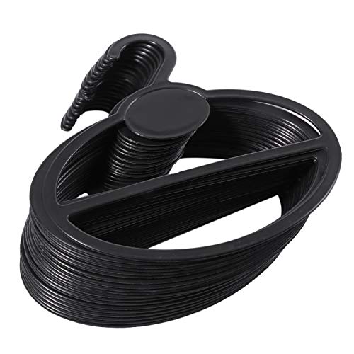 WANWE 20x Scarf Shawl Tie Holder Organizer Oval Plastic Hangers Storage Hangers Black Size:13.5cm(Length)×12.5cm(Diameter)×13.5cm(Height) x1.9cm(Hook Mouth)