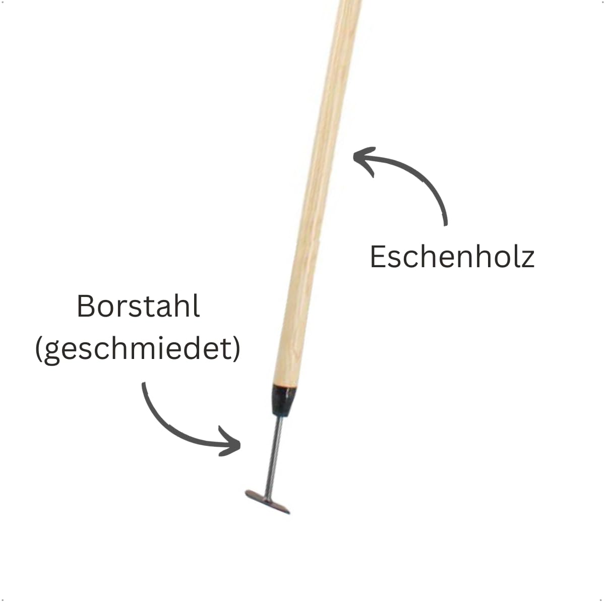 D&O - Fugenkratzer mit Eschenstiel - Unkrautkratzer aus Borstahl, 149 cm | Fugenreiniger fuer Terrasse und Gehweg, geschmiedete Klinge 9,5x1,5 cm, rueckenschonendes Arbeiten ohne Buecken