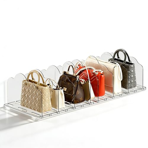 Organizador de Bolsa Feminina Acrilico, Separadores de Bolsa em Acrilico, Organizador de Bolsas Versátil para Armazenamento, Funciona como Divisor para Guarda-Roupa e Escritório