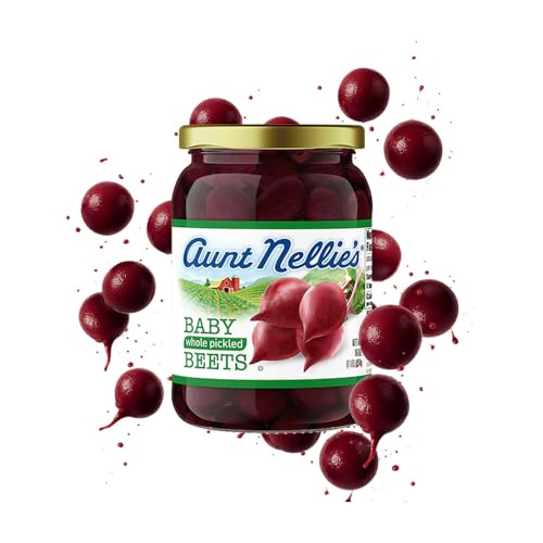 Aunt Nellie’s Whole Pickled Baby Beets – Bite-Size in Sweet Tangy Brine – (16 oz, 1-Pack)