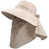 PRETYZOOM Damen Sonnenhut mit Nackenschutz Gesichtsschutz Visier Schutzhelm Gesichtsschutzmaske Gesichtsschild Camping Fischerhut UV Sonnenschutz Hut Spritzschutz für Outdoor
