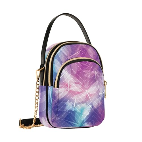 ALAZA Chain Crossbody Bags for Women Magic Dragonflies Print Quilted Shoulder Crossbody Handbags Travel Cross Body Cell Phone Purses Bags2
