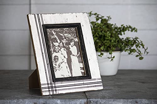 Foreside Home & Garden Black Rustic Plaid 5X7 Inch White Wood Decorative Picture Frame #TOP1