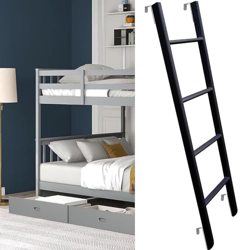 Escalera para litera de repuesto metálica en color negro para camas altas de interior 2