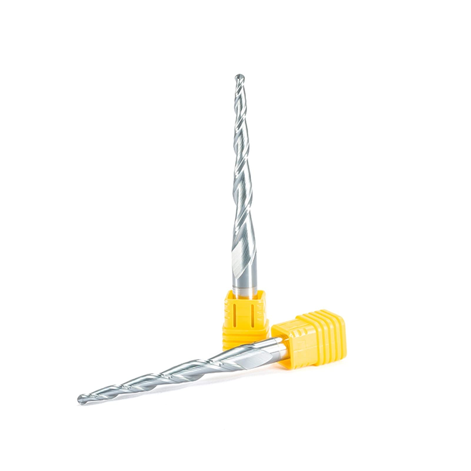 Cortador de fresado de carburo 2 HRC55 Molinos de extremo nasal de bola cónica con recubrimiento de carburo de tungsteno Cortador de fresado CNC cónico cónico CNC D12MMXR2.0x120