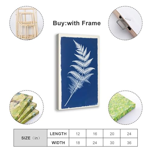 Cadre cadeau affiche abstraite fleur bleue toile décoration maison