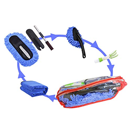 Jaronx 4Pcs Car Duster Brushes Set, Scratch Free Car Dusters With Extendable Handle Dirt Cleaning Brush, Auto Duster Brush, Detailing Brush, Microfiber Towel Car Duster Interior Exterior Dusting Tools #TOP6