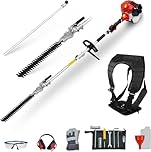 BU-KO 52cc Long Reach Petrol Hedge Trimmer and 1 Extension Pole, High Performance, Durable Steel Blade Precision Trimming for Tall Hedges & Bushes, Easy to Use