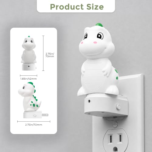 Image of L LOHAS LED Plug in Night Light for Kids, 3D Cute Dinosaur Night Lights