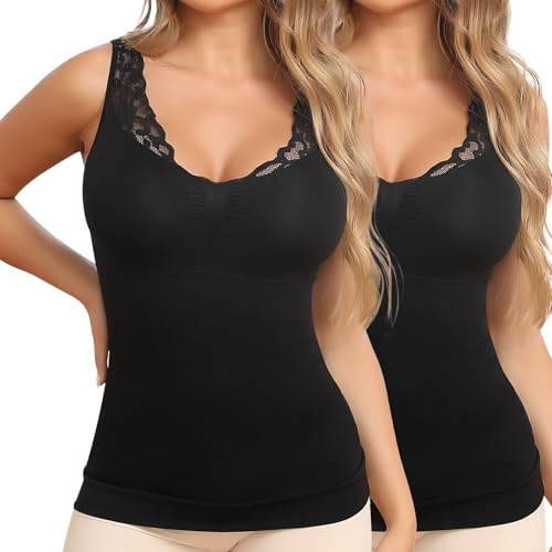 Image of JOYSHAPER Shapewear Camisoles with Built in Bra Tummy Control Shapewear Tank Tops for Women Padded Bras Shaper Cami