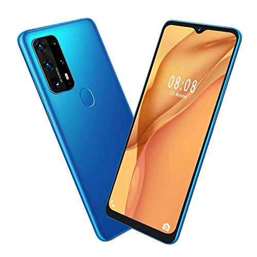 Limited Stock 4G Unlocked Smartphone, 6.7inch Screen Dual Card Smartphone6+64G 1300W Cell Phone with Free 128G Memory Card for Android 9.1 System Blue