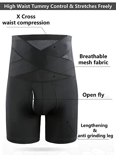 Men Tummy Control Shorts High Waist Slimming Underwear Body Shapewear Belly Girdle Shaper Leg Boxer Briefs3