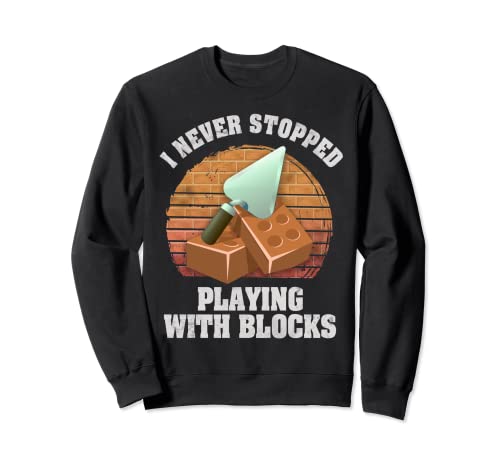 Divertido diseño de albañil para ladrillo Mason papá jugar con bloques Sudadera