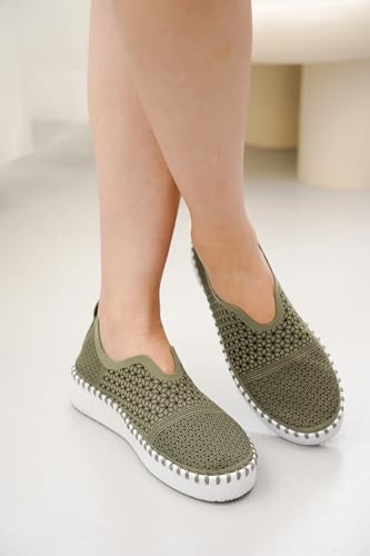 Image of Project Cloud Platform Sneakers for Women - Leather Insole Loafers for Women with Memory Foam - Casual Slip On Womens Loafers with Flexible Outsole (Aster)