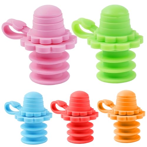 Lot de 5 bouchons de bouteille en silicone anti-fuite qualité alimentaire pour enfants et adultes protège la bouche