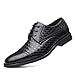 Men's Business Casual Dress Shoes Italy Prince Classic Wingtip Lace-Up Brogues Modern Formal Woven Leather Oxfords Black 11