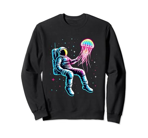 Astronauta Medusa Amante Colorido Espacio Exterior Galaxia Cósmica Sudadera