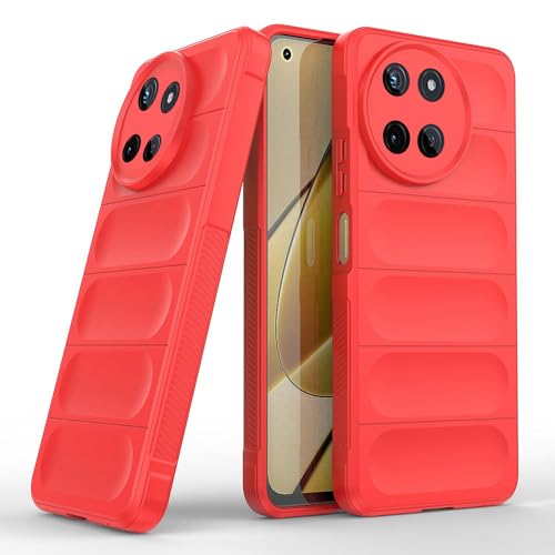 Image of Amazon Basics Mobile Cover for Realme 11 4G | Full Camera Protection | Liquid Silicon Case | Flexible Bumper Case for Realme 11 4G (Red)