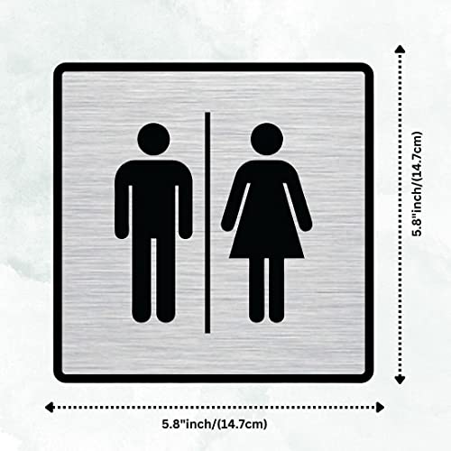 Image of CVANU 1pc Silver Acrylic MEN & WOMEN Self-Adhesive Sign Board for Office /Hospital /Cafe Sign Board c88