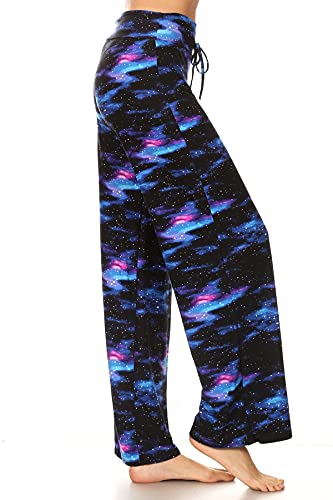 Image of Leggings Depot Women's Wide Leg Drawstring Pajama Pants for Lounge, Sleep | Soft, Breathable Poly-Span, Drawstring Waist, Comfy, Casual, Yoga, Everyday