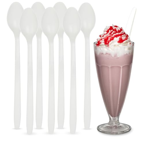 MT Products Long Plastic Sundae Spoons