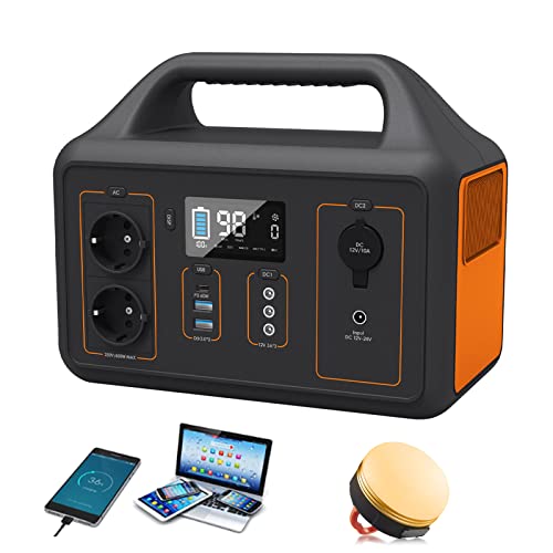 Estación de energía portátil de 600 W, generadores solares para casa de emergencia con salidas de iones de litio de 600 W, salida de iones de litio de 600 W, salida USB PD65W Type-C QC3.0 DC12 V con