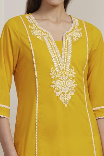 Image of BIBA Women Cotton Straight Kurta
