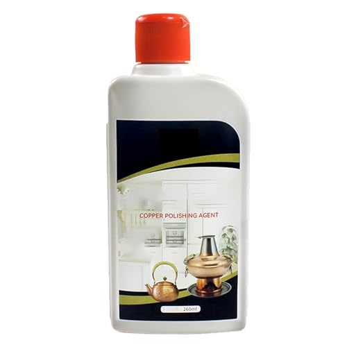 Limpiador de Cobre para Ollas y Sartenes,Limpiador y Abrillantador de Cobre,Limpiador para Cobre Latón y Bronce,Limpiador de Cobre para Ollas y Sartenes,Limpiador Especial Cobre,260ml