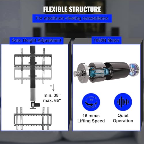 Support TV motorisé haut de gamme à levage électrique automatique rigide