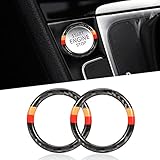 TOMALL Carbon Fiber Car Engine Start Stop Button Cover Ignition Ring Cap Universal Engine Start Button Cover -German Flag