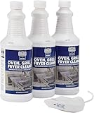 Oven Grill and Fryer Cleaner with Stainer Value Pack (32 oz, 3 pk) Heavy Duty Commercial Cleaner