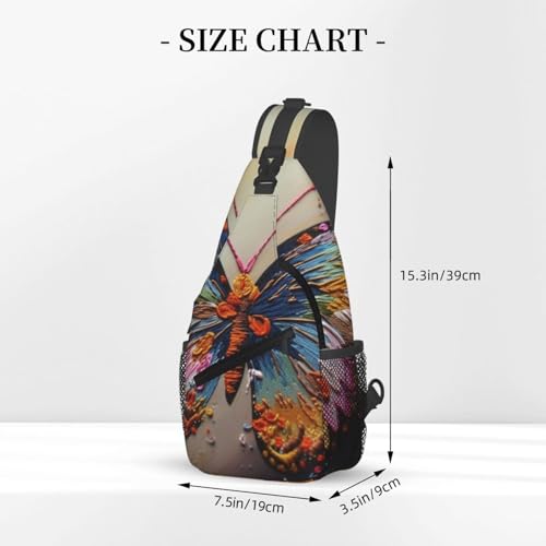 Bolso cruzado para hombre tipo bandolera con bordado mariposa miniatura 3