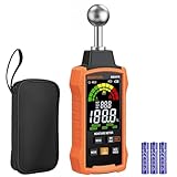 BOBOVAV Medidor de Humedad de Paredes y Madera, Sensor Esférico 5-40mm, 5 Modos Profesionales, Función REF y Retención de Datos, Alarma Sonora y Visual, Pantalla Tricolor para Obra, Albañilería