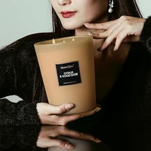 HomeLights Scented Candles, Candles for Home Scented, Large Jar Aromatherapy Candles, Natural Soy Wax, 130 Hours Long Burning Candles Gift, Citrus & Wood Sage HomeLights Scented Candles Candles for Home Scented Large Jar Aromatherapy Candles Natural Soy Wax 130 Hours Long Burning Candles Gift Citrus Wood Sage