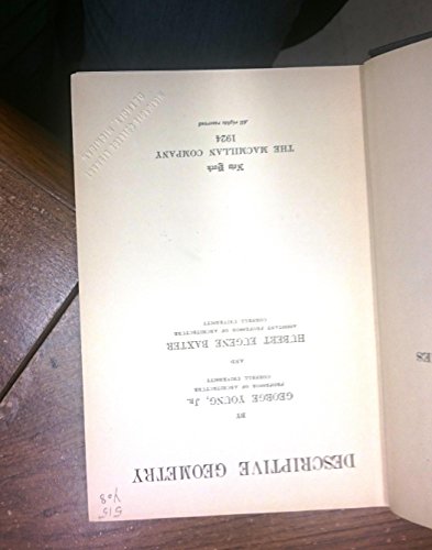 Descriptive geometry (Engineering science serie... B00087XG38 Book Cover