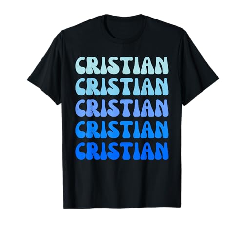 Cristian Retro Name Stack Design Maglietta