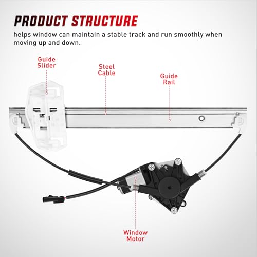 Image of Nilight 748-913 Window Regulator and Motor for Jeep Wrangler 2007-2018