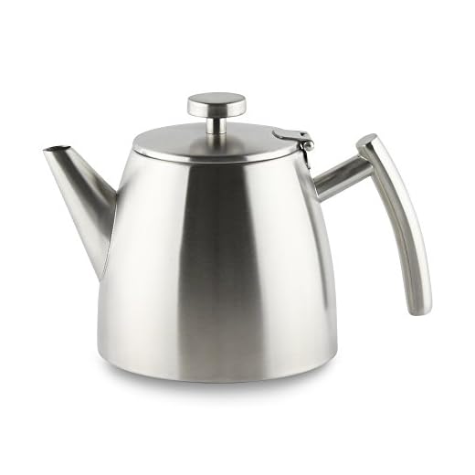 Café Ole Belmont Stainless Steel Tea Pot, Satin Finish, 1200ml / 1.2L