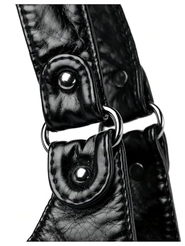 SHENHE Women's Y2k Purse Handle Shoulder Bag PU Leather Punk Purses Bags3